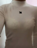 MO&Co.秋冬季半高領打底衫MC刺繡顯瘦緊身打底毛針織衫上衣女摩安珂 米白色-第2批 S 160 曬單實拍圖