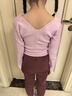 三沙（Sansha）兒童V領(lǐng)秋冬七分袖芭蕾舞蹈針織上衣外套80AG0002淺紫L-XL 曬單實(shí)拍圖