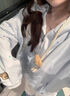咚憬美式復古可愛毛絨連帽衛(wèi)衣女開衫波點可拆卸小熊秋季新款拉鏈外套 淺藍色 XL 曬單實拍圖