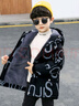 皮爾卡丹（pierre cardin）新款2025男童外套秋冬加絨加厚中小童棉襖兒童棉服韓版洋氣派克服 黑色   兔毛加厚 140 曬單實(shí)拍圖