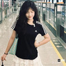 阿迪達斯（adidas）短袖T恤女裝夏季新款運動(dòng)服透氣訓練跑步健身半袖上衣JZ6282 GL0784黑色   M   曬單實(shí)拍圖