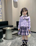 安妮優(yōu)兒女童秋裝連衣裙2025新款女孩公主裙洋氣jk學(xué)院風(fēng)春秋兒童套裝裙子 紫色三件套【裙子+襯衣+開(kāi)衫】 150 曬單實(shí)拍圖