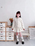 皮爾卡丹（pierre cardin）女大童小香風套裝裙子2025新款秋冬裝女孩時髦洋氣外套裙子兩件套 杏色 160 cm 曬單實拍圖