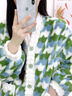 安之伴睡衣女冬季雙面保暖雪花絨甜美少女感女士家居服可外穿 苔蘚綠 XL 曬單實拍圖