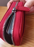 CALCULAT&KEENCK頭層牛皮rfid防盜刷卡包 銀行卡信用卡卡套名片包 風(fēng)琴卡包錢(qián)包 紅色 20卡 曬單實(shí)拍圖