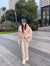 納琳雅Nalinya2025新款冬季棉服女粉色短款連帽羽絨服小個(gè)子面包服棉衣 粉色 L 曬單實(shí)拍圖