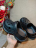 樸西增高洞洞鞋女款夏季涼鞋厚底增高女鞋防滑拖鞋軟底女士沙灘涼鞋 珍珠黑 40-41 【偏大一碼】 曬單實(shí)拍圖