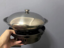 斯派德【真加厚】不銹鋼大號酒精爐酒精鍋家用火鍋干鍋湯鍋干鍋爐整套 【有蓋】干鍋+爐子 28cm 曬單實拍圖