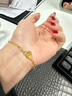 六福珠寶新年禮物 足金愛(ài)心黃金手鏈心形手飾 計價(jià) GJGTBB0008 約3.96克 曬單實(shí)拍圖