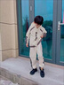 G.DUCKKIDS童裝男童春裝套裝新款漸變兒童服裝男孩外套褲子帥氣大童衣服春秋 白云蘭 150 建議身高140-150年齡11-12 曬單實(shí)拍圖