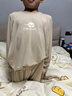 小藍象（hinos）兒童睡衣排汗速干春秋冬季男女童居家服空調(diào)服秋衣秋褲保暖內(nèi)衣 燕麥奶  基礎排汗長袖長褲 130 曬單實拍圖