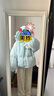 森女部落原創(chuàng  )90白鴨絨格子印花面包服羽絨服2024新款秋冬女裝 藍色（單件） 單件 S 曬單實(shí)拍圖