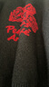 PCLP玫瑰提花圓領(lǐng)毛衣 復(fù)古慵懶風(fēng)秋冬季潮牌翻領(lǐng)套頭針織衫男 黑色  XL 曬單實(shí)拍圖