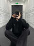 夏雨瑤黑色針織開(kāi)衫女寬松慵懶甜酷風(fēng)休閑2025春秋新款外搭毛衣外套上衣 黑色 M 建議95-105斤 曬單實(shí)拍圖