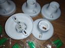 FSL佛山照明燈座LED球泡樓道E27螺口通用燈頭86型明裝方型圓形燈座 【5個裝】小圓形螺口燈座 曬單實拍圖
