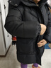 AEMAPE可拆卸帽子派克服2025新款冬季加厚羽絨棉服棉衣棉襖設計感外套女 黑色 XL -130-145斤 曬單實(shí)拍圖
