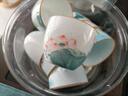 瓷牌茗茶具（cipaiming teaset）手繪茶杯羊脂玉功夫茶具品茗杯小號主人杯喝茶杯子單個個茶盞 羊脂玉手繪《蓮蓬》品茗杯-單個 曬單實拍圖