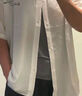 CLOR休閑短袖襯衫男士夏季潮流印花上衣薄款寬松開(kāi)衫外套CS01白色2XL 曬單實(shí)拍圖
