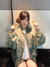 GUUKA TECH古由卡復古風(fēng)飛行夾克女棒球服秋季休閑外套薄款潮牌外搭寬松褂子 淺軍綠色 M 曬單實(shí)拍圖