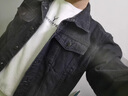 JASONWOOD高端品牌男裝牛仔外套男春秋寬松痞帥翻領(lǐng)休閑潮牌工裝夾克上衣服 9015黑色 M 曬單實拍圖