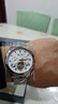 花花公子新款男士全自動(dòng)機械手表鋼帶蝴蝶扣防水夜光多功能鏤空禮盒男腕表 3045男-本色白面 曬單實(shí)拍圖