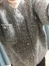 茵曼（INMAN）小香風(fēng)羊駝花紗毛衣外套2025春秋女裝新款圓領(lǐng)寬松長(cháng)袖針織開(kāi)衫 花灰色 L 165/88A 曬單實(shí)拍圖