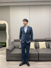 BOSS【七夕節(jié)禮物】【100%羊毛】男士25年春季新款微圖案羊毛西裝套裝 425-深藍(lán)色 L 曬單實(shí)拍圖