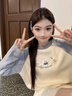 派吉鯊套頭毛衣女秋冬2025新款感小個(gè)子外穿針織衫上衣 藍(lán)色【版】 均碼 曬單實(shí)拍圖