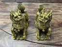 春錦秋鯉黃銅麒麟擺件一對(duì)家居裝飾品客廳玄關(guān)辦公室電視柜工藝品 6寸麒麟一對(duì)(黃色) 曬單實(shí)拍圖