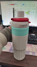 EWIWE奶茶花茶杯食品級不銹鋼保溫杯便攜手柄雙飲杯保冷茶隔吸管杯 泡芙椰椰白/高顏設計款/約 780ml 曬單實(shí)拍圖