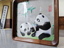 陌上桑蜀繡熊貓雙面刺繡擺件文創(chuàng  )禮品中國特色禮物送老外成都特產(chǎn)伴手禮 正方形-竹子雙熊貓 曬單實(shí)拍圖