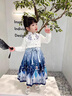 迪士尼女童套裝2025新款春秋艾莎公主馬面裙中小童女寶寶公主裙時(shí)尚百搭 藍色長(cháng)袖套裝 120 cm 曬單實(shí)拍圖