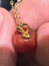 中國黃金China Gold平安果黃金項鏈女足金蘋果吊墜平安夜圣誕禮物送女友媽媽老婆生日 足金紅瑪瑙平安果吊墜+18K黃金鏈 曬單實拍圖