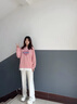 FSHE雪尼爾窄版闊腿褲女秋春秋加絨褲子2025新款燈芯絨寬松休閑直筒褲 SAS米白[春秋闊腿褲] M [建議100-115斤] 曬單實(shí)拍圖