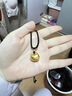 黃金胖福小金坨項(xiàng)鏈金包銀999平安金鎖吊墜情人節(jié)送女友生日禮物 胖福吊墜+1金珠+黑繩 曬單實(shí)拍圖
