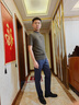 SATCHI沙馳男裝男士長(cháng)褲2025春夏新款四面高彈都市通勤易打理修閑褲男 深藍 32 曬單實(shí)拍圖