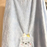 心楠可愛浴巾女可穿可裹水洗吸水家用大人宿舍洗澡浴袍式浴裙毛巾棉 藍(lán)色 75*140cm 曬單實(shí)拍圖