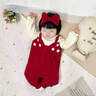優(yōu)奇女寶寶連體衣服春秋季新款嬰兒衣服公主哈衣紅色滿(mǎn)月百天周歲禮服 紅色連體衣+發(fā)帶+襪子 66cm 曬單實(shí)拍圖