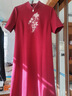 恒源祥媽媽結(jié)婚禮服高貴長(zhǎng)袖連衣裙子旗袍新款喜婆婆婚宴裝外套兩件套裝 紅色 XL 曬單實(shí)拍圖