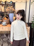 西兒女童加絨打底衫早春新款兒童德絨內(nèi)搭白色洋氣半高領長袖 兒童打底衫【白色】 120碼 曬單實拍圖