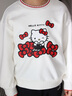 巴拉巴拉【HelloKittyIP】女童衛衣春秋上衣可愛(ài)甜美花瓣領(lǐng)舒適 米白10302 120 曬單實(shí)拍圖