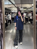 乖甜星美式復(fù)古深灰色闊腿工裝牛仔褲女春裝新款設(shè)計(jì)感寬松顯瘦直筒牛仔 灰色 L 曬單實(shí)拍圖
