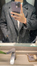 W2X冬季重磅加厚水波紋大長(cháng)款綿羊毛大衣男中長(cháng)款高級感妮子外套 魅影灰 XL 曬單實(shí)拍圖