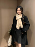 CRANTA KOMEIA官網(wǎng)圍巾披肩女款2025新款秋冬保暖雙面韓版圍脖生日禮物送 卡其色 高級(jí)感ck風(fēng)送女朋友老婆實(shí)用高檔 曬單實(shí)拍圖