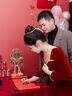麗佰昕（Libaixin）敬酒服新娘2025新款秋冬季酒紅色訂婚禮服高級(jí)感長袖絲絨結(jié)婚大氣 酒紅色 S 曬單實(shí)拍圖