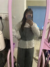 伊琦蕾（YIQILEI）春季2025新款韓系復(fù)古感穿搭三件套襯衫疊穿吊帶背心闊腿長褲套裝 主圖色（三件套） M 曬單實(shí)拍圖