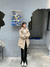 艾諾絲雅詩商場同款冬季新款氣質(zhì)立領(lǐng)系帶中長款厚款鵝絨羽絨服21120097 卡其色 XL 曬單實(shí)拍圖