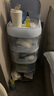 也雅（Yeya）小推車置物架 月子推車晶透收納籃置物架 高顏值零食車多用收納架 4層 晴空藍(lán) 月子推車/零食車 曬單實(shí)拍圖