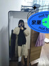 冊(cè)裁（CECAI）針織拼接冬季羽絨服女中長(zhǎng)款過(guò)膝加厚2025新款韓版連帽寬松外套女 卡其 L 建議125斤-135斤 曬單實(shí)拍圖