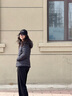 波司登（BOSIDENG）25年新款短款輕薄羽絨服女短款90絨三防顯瘦連帽外套B250131002 黑色8056-經(jīng)典極簡(jiǎn)風(fēng) L 170/92A 體重約120-130斤 曬單實(shí)拍圖